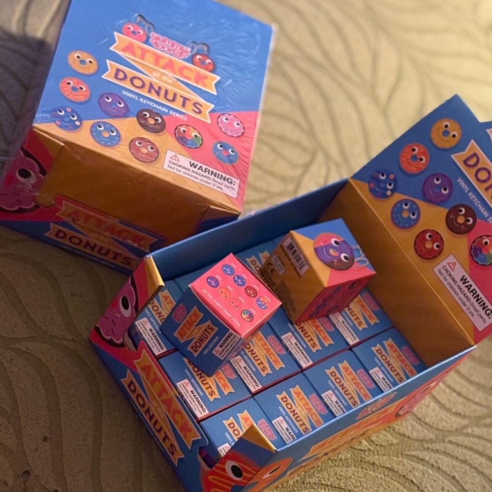 DISCONTINUED Kidrobot Attack of the Donuts vinyl keychain blind boxes!